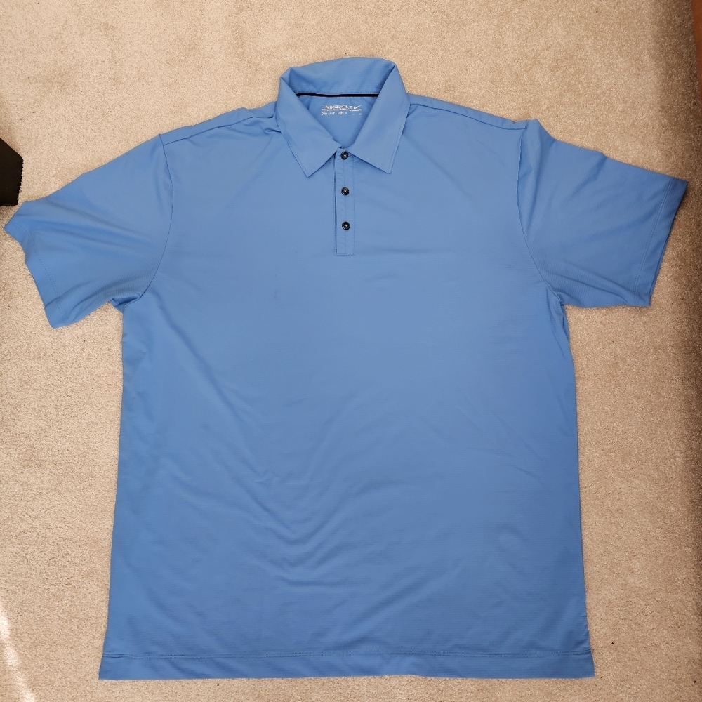 Nike Golf XL Dri-FIT Performance Blue Polo Shirt